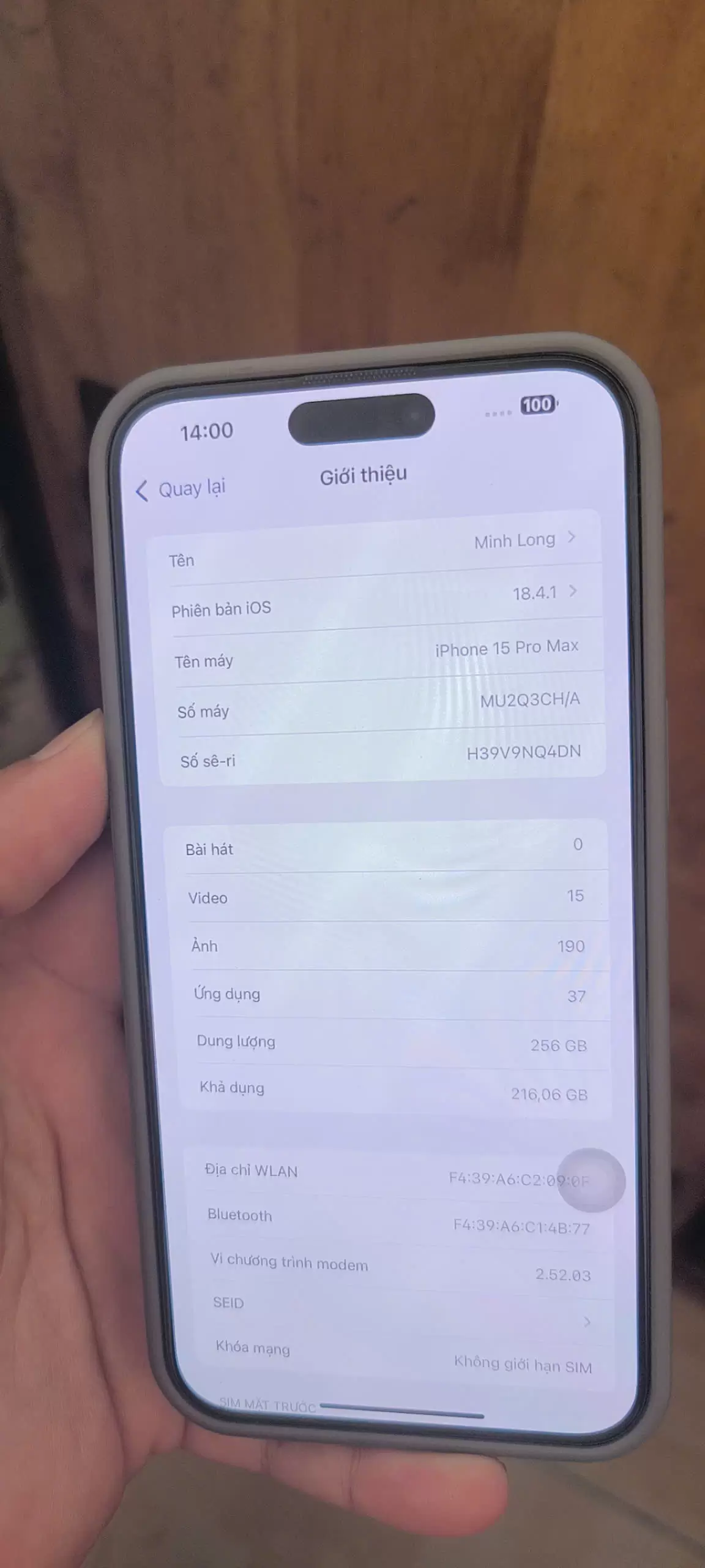 Iphone15 pro max CH/A 256gb